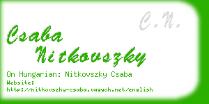 csaba nitkovszky business card